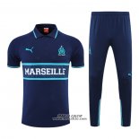 Conjunto Polo Olympique Marsiglia 2022-2023 Blu Navy