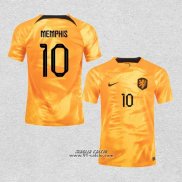 Prima Maglia Paesi Bassi Giocatore Memphis 2022