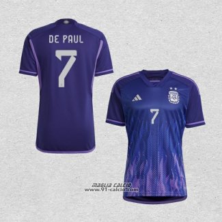 Seconda Maglia Argentina Giocatore De Paul 2022