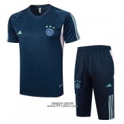 Tuta da Track Ajax Manica Corta 2023-2024 Blu - Pantaloncini