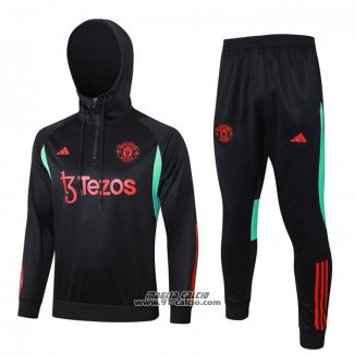 Tuta da Track Felpa Manchester United 2023-2024 Nero e Rosso