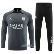 Tuta da Track Felpa Paris Saint-Germain Jordan 2023-2024 Grigio