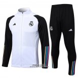 Tuta da Track Giacca Real Madrid 2023-2024 Bianco e Nero