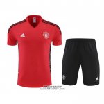 Tuta da Track Manchester United Manica Corta 2022-2023 Rosso - Pantaloncini