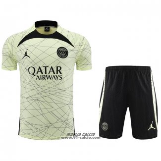 Tuta da Track Paris Saint-Germain Jordan Manica Corta 2023-2024 Giallo - Pantaloncini