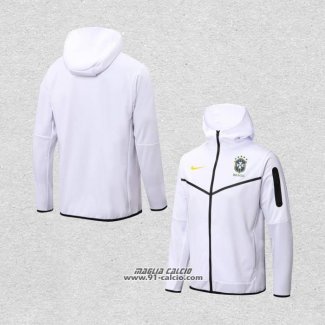 Giacca con Cappuccio Brasile 2022-2023 Bianco