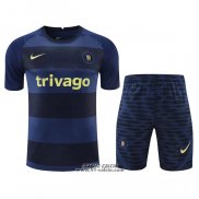 Tuta da Track Chelsea Manica Corta 2022-2023 Blu Scuro - Pantaloncini