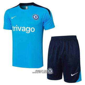 Tuta da Track Chelsea Manica Corta 2024-2025 Blu - Pantaloncini