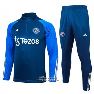 Tuta da Track Felpa Manchester United 2023-2024 Blu