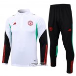 Tuta da Track Felpa Manchester United Bambino 2023-2024 Bianco