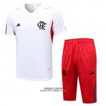 Tuta da Track Flamengo Manica Corta 2023-2024 Bianco - Pantaloncini