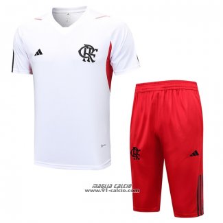 Tuta da Track Flamengo Manica Corta 2023-2024 Bianco - Pantaloncini