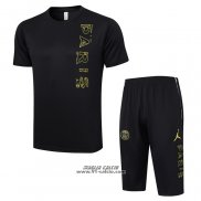 Tuta da Track Paris Saint-Germain Jordan Manica Corta 2023-2024 Nero - Pantaloncini