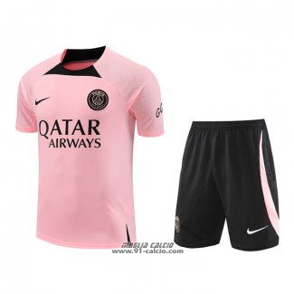 Tuta da Track Paris Saint-Germain Manica Corta 2022-2023 Rosa - Pantaloncini