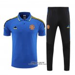 Conjunto Polo Manchester United 2022-2023 Blu