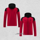 Giacca con Cappuccio Milan 2024-2025 Rosso