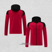 Giacca con Cappuccio Milan 2024-2025 Rosso