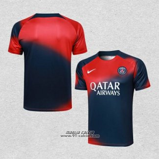 Maglia Allenamento Paris Saint-Germain 2023-2024 Rosso e Blu