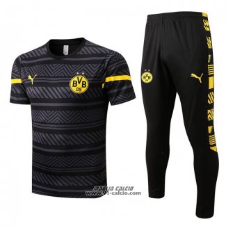 Tuta da Track Borussia Dortmund Manica Corta 2022-2023 Grigio