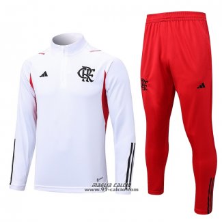 Tuta da Track Felpa Flamengo Bambino 2023-2024 Bianco