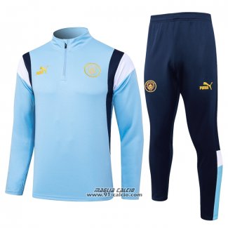 Tuta da Track Felpa Manchester City 2023-2024 Azzurro