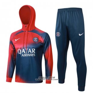 Tuta da Track Felpa Paris Saint-Germain Bambino 2023-2024 Rosso e Blu