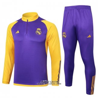 Tuta da Track Felpa Real Madrid 2023-2024 Purpura