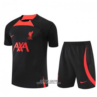 Tuta da Track Liverpool Manica Corta 2022-2023 Nero - Pantaloncini