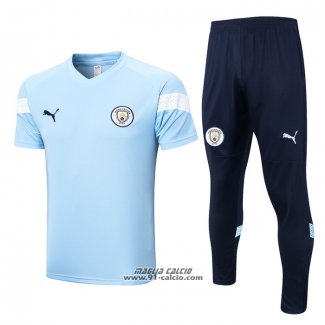 Tuta da Track Manchester City Manica Corta 2022-2023 Blu