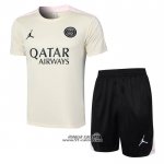 Tuta da Track Paris Saint-Germain Jordan Manica Corta 2024-2025 Giallo - Pantaloncini