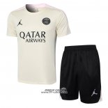 Tuta da Track Paris Saint-Germain Jordan Manica Corta 2024-2025 Giallo - Pantaloncini