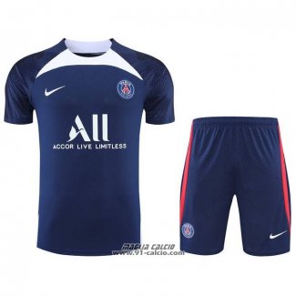 Tuta da Track Paris Saint-Germain Manica Corta 2022-2023 Blu - Pantaloncini