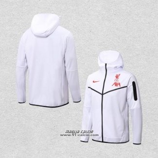 Giacca con Cappuccio Liverpool 2022-2023 Bianco