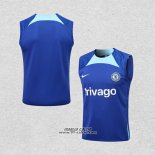 Maglia Allenamento Chelsea Senza Maniche 2022-2023 Blu Scuro