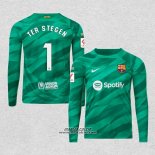 Maglia Barcellona Giocatore Portiere Ter Stegen Manica Lunga 2023-2024 Verde