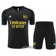 Tuta da Track Arsenal Manica Corta 2023-2024 Nero - Pantaloncini