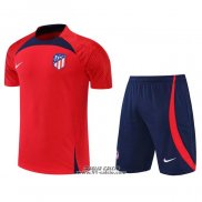 Tuta da Track Atletico Madrid Manica Corta 2022-2023 Rosso - Pantaloncini