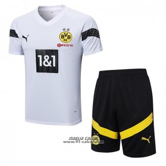 Tuta da Track Borussia Dortmund Manica Corta 2022-2023 Bianco - Pantaloncini