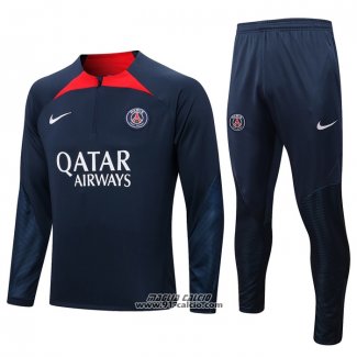 Tuta da Track Felpa Paris Saint-Germain 2022-2023 Blu Scuro