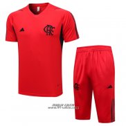 Tuta da Track Flamengo Manica Corta 2023-2024 Rosso - Pantaloncini