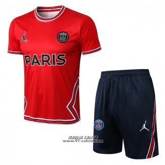 Tuta da Track Paris Saint-Germain Jordan Manica Corta 2022-2023 Rosso - Pantaloncini