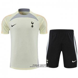 Tuta da Track Tottenham Hotspur Manica Corta 2022-2023 Beige - Pantaloncini