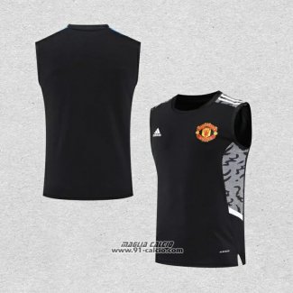 Maglia Allenamento Manchester United Senza Maniche 2022-2023 Nero