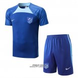 Tuta da Track Atletico Madrid Manica Corta 2022-2023 Blu - Pantaloncini