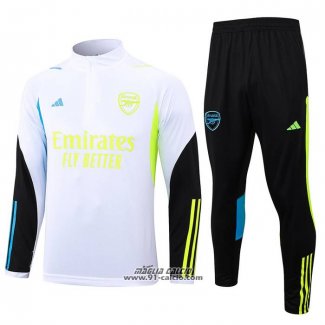 Tuta da Track Felpa Arsenal Bambino 2023-2024 Bianco