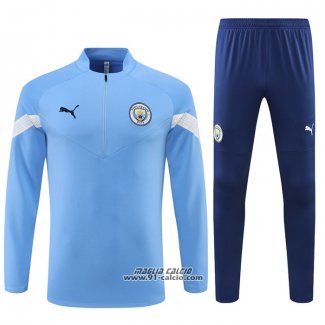 Tuta da Track Felpa Manchester City 2022-2023 Blu