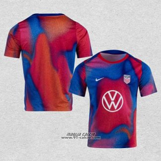 Maglia Prematch Stati Uniti 2024 Blu e Rosso