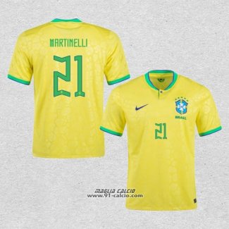 Prima Maglia Brasile Giocatore Martinelli 2022