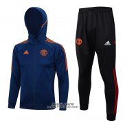 Tuta con Cappuccio Manchester United 2023-2024 Blu