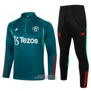 Tuta da Track Felpa Manchester United 2024-2025 Verde